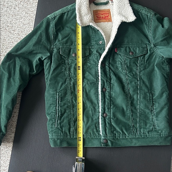 Levi's Pine Green Corduroy Sherpa Lined Jacket with Sherpa Collar - Picture 5 of 5
